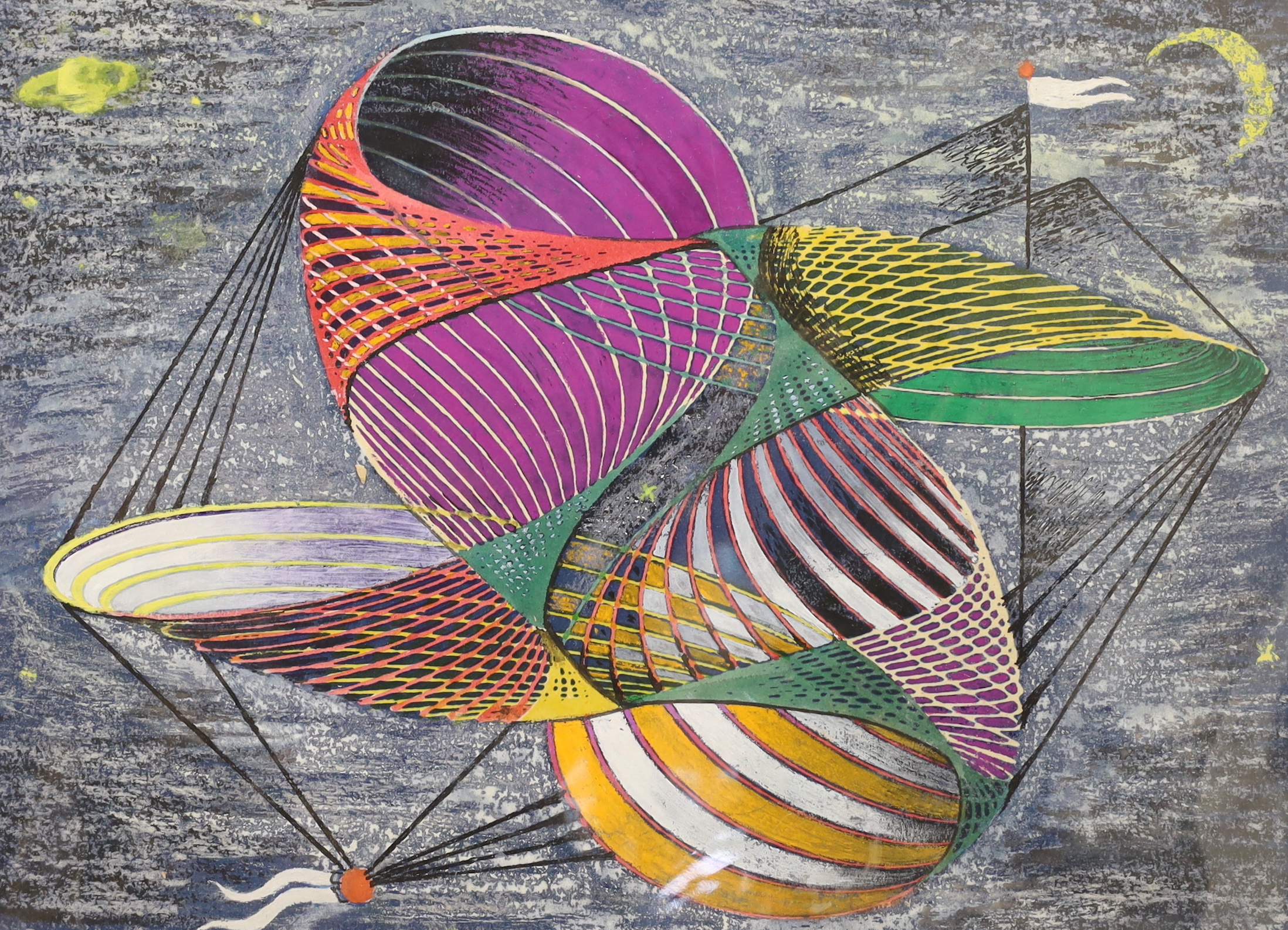 Gerald Leet (1913-1998), two mixed medias, 'A Boy' and Surreal composition, largest 22 x 31cm, mounted, unframed